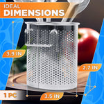 Load image into Gallery viewer, Perforated Stainless Steel Chopstick Holder – Drying Basket for Chopsticks &amp; Utensils Compact Oval Design with Hook for Kitchen Organization Easy Storage and Utensil Drying Sturdy &amp; Dishwasher Safe
