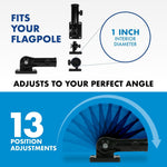 Load image into Gallery viewer, G128 Combo Pack: 5 Ft Tangle Free Aluminum Spinning Flagpole (Black) &amp; Solid Orange Color Flag 2x3 Ft, LiteWeave Pro Series Printed 150D Polyester  Pole with Flag Included