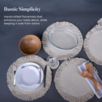 Load image into Gallery viewer, The Fine Living Co. Braided Cotton Placemats (Set of 6 15 Inches) with 6 Free Coasters Washable Anti Slip Heat Resistant Mats Boho Woven Round Table Mats for House Decor Kitchen and Dining
