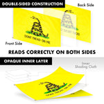 Load image into Gallery viewer, 5 Feet Tangle Free Spinning Flagpole (Black) Gadsden Flag Double Sided Brass Grommets Embroidered 2x3 ft (Flag Included) Aluminum Flag Pole
