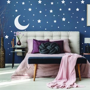 White Stars Stickers 220 Pcs Space Themed Bedroom Constellation Wallpaper Decals