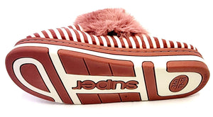 Women's Knit and Faux Fur Pink Comfort House Shoes Slippers 7.5 US size