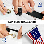 Load image into Gallery viewer, G128 Combo Pack: 5 Ft Tangle Free Aluminum Spinning Flagpole (Black) &amp; Bennington 76 Flag 2x3 Ft, ToughWeave Series Embroidered 300D Polyester  Pole with Flag Included