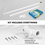 Load image into Gallery viewer, G128 Combo Pack: 6 Ft Tangle Free Spinning Flagpole (White) &amp; South Dakota Flag 3x5 Ft Printed 150D Polyester, Brass Grommets (Flag Included) Aluminum Flag Pole
