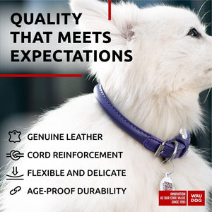 Ultra Soft Rolled Leather Dog Collar for Small Dogs Soft Padded Dog Collars for Medium Dogs Puppy Collars for Large Breed Dogs Male and Female Dog Collar