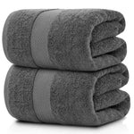 Load image into Gallery viewer, 2 Pack Luxury Soft Bath Sheet Towels 650 GSM Extra Large 35x70 inch Grey Color
