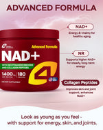 Load image into Gallery viewer, Gotu Kola NAD Plus Supplement 1400mg NMNH Supplement Alternative Supports Healthy Aging Complex with Nicotinamide Riboside &amp; Gotu Kola Collagen Formula for Energy Skin &amp; Cognitive 180 Caps