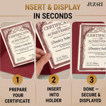 Load image into Gallery viewer, 50 Pack Premium Burgundy Certificate Holders 8.5 x 11 inch Heavyweight 300gsm Cardstock Diploma Holder &amp; Certificate Folder Award Certificate Folders for Graduation with Gold Foil Diploma Cover