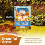 Load image into Gallery viewer, G128 Garden Flag Autumn Blessings Gnomes with Pumpkins  12x18 Inch  Printed Blockout Polyester  Fall Decoration