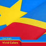 Load image into Gallery viewer, G128 10 Pack: Democratic Republic of the Congo Flag  3x5 Ft  LiteWeave Pro Series Printed 150D Polyester  Country Flag, Vibrant Colors, Brass Grommets, Thicker and More Durable Than 100D 75D Poly