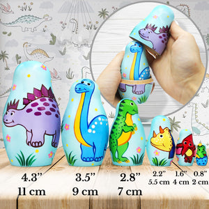 Stacking Dinosaur Nesting Dolls Set 6 pcs Dinosaur Decor for Dinosaur Lovers