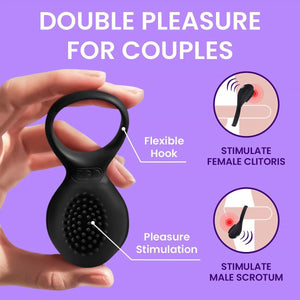 Vibrating Cock Ring Rechargeable Silicone Stretchy Vibrating Penis Ring 10 Modes