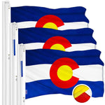 Load image into Gallery viewer, G128 3 Pack: Colorado CO State Flag  4x6 Ft  ToughWeave Series Embroidered 300D Polyester  Embroidered Design, Indoor/Outdoor, Brass Grommets