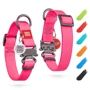 Pink Waterproof Dog Collar Adjustable for Small and Medium Dogs 1016 inch Neck