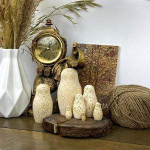 Blank Russian Nesting Dolls to Paint Set 7 pcs Wooden Crafts to Paint Your Own