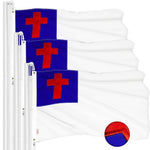 Load image into Gallery viewer, Christian Flag 3x5 Ft 3Pack Embroidered Polyester By G128