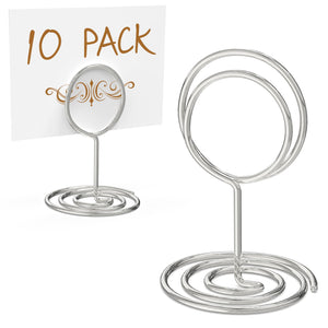 10 Pack Table Number Holders for Wedding Silver Place Card Holder Table Sign Holders Picture Photo Holders for Tables Mini Table Number Stands Silver Small Table Number Holders Clip Stand