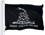 Load image into Gallery viewer, G128  Gadsden Dont Tread on Me Tea Party Flag (Black/White) 3x5 FT Printed Brass Grommets 150D Polyester Indoor/Outdoor  Much Thicker More Durable Than 100D 75D Polyester