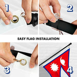 Load image into Gallery viewer, G128 Combo Pack: 6 Ft Tangle Free Spinning Flagpole (Black) &amp; Nepal Flag 3x5 Ft Printed 150D Polyester, Brass Grommets (Flag Included) Aluminum Flag Pole