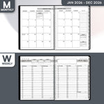 Load image into Gallery viewer, 2026 Appointment Book Planner 6.5 x 8.5 inch Large Black Tabbed Daily Hourly Weekly Planner Schedule Book 30 Minute time Slots Business &amp; Personal Planner Jan 2026 Dec 2026
