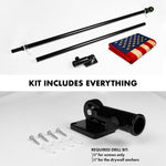 Load image into Gallery viewer, G128 Combo Pack: 6 Ft Tangle Free Aluminum Spinning Flagpole (Black) &amp; USA TeaStained Flag 3x5 Ft, ToughWeave Pro Series Embroidered 420D Polyester  Pole with Flag Included