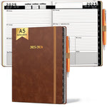Load image into Gallery viewer, 2025 2026 HARDCOVER Leather Planner Weekly &amp; Monthly   6.5 * 8.5 Inches   Academic Planner Business Personal or Student   Pen Holder Thick Paper July 2025   June 2026 (Dark Brown)
