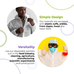 Load image into Gallery viewer, Medical Disposable Coveralls for Adults XLarge Size Pack of 5 White PPE Suit