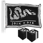 Load image into Gallery viewer, Join, or Die Black Flag 3x5 Ft 10Pack Printed 150D Polyester By G128