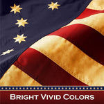 Load image into Gallery viewer, G128 Bennington TeaStained Flag  2x3 Ft  Pole Sleeve Embroidered 420D Polyester  Embroidered Stars, Sewn Stripes, Brass Grommets, Indoor/Outdoor, Vibrant Colors, Quality Polyester