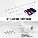 Load image into Gallery viewer, G128 Combo Pack: 5 Ft Tangle Free Aluminum Spinning Flagpole (Silver) &amp; American USA Flag 2x3 Ft, LiteWeave Pro Series Printed 150D Polyester  Pole with Flag Included