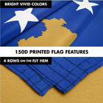 Load image into Gallery viewer, G128 Combo Pack: 6 Ft Tangle Free Spinning Flagpole (Silver) &amp; Kosovo Flag 3x5 Ft Printed 150D Polyester, Brass Grommets (Flag Included) Aluminum Flag Pole