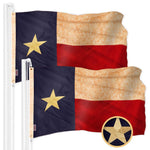Load image into Gallery viewer, 2 Pack Texas Tea Stained TX State Flag 1x1.5 Ft Embroidered 420D Polyester
