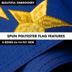 Load image into Gallery viewer, G128 Combo Pack: 6 Ft Tangle Free Spinning Flagpole (Black) &amp; Indiana Flag 3x5 Ft Embroidered 220GSM Spun Polyester, Brass Grommets (Flag Included) Aluminum Flag Pole