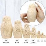 Load image into Gallery viewer, Blank Russian Nesting Dolls to Paint Set 7 pcs Wooden Crafts to Paint Your Own
