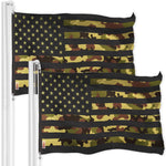 Load image into Gallery viewer, G128 2 Pack: American USA Camouflage Flag  3x5 Ft  LiteWeave Pro Series Printed 300D Polyester  Green Stars Camo Stripes, Vibrant Colors, Brass Grommets, Thicker and More Durable Than 100D 75D Poly
