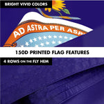 Load image into Gallery viewer, G128 Combo Pack: 6 Ft Tangle Free Spinning Flagpole (Black) &amp; Kansas Flag 3x5 Ft Printed 150D Polyester, Brass Grommets (Flag Included) Aluminum Flag Pole