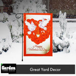 Load image into Gallery viewer, G128 Combo Pack: Garden Flag Stand Black 36x16 Inch &amp; Garden Flag Happy Valentine's Day Doves 12x18 Inch