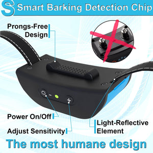 Small Dog Bark Collar Humane No Shock Rechargeable Anti Barking Collar Rainproof