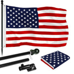 Load image into Gallery viewer, G128  6 Feet Tangle Free Spinning Flagpole (Black) American USA Brass Grommets Printed 3x5 ft (Flag Included) Aluminum Flag Pole