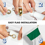 Load image into Gallery viewer, G128  6 Feet Tangle Free Spinning Flagpole (White) Ireland Brass Grommets Printed 3x5 ft (Flag Included) Aluminum Flag Pole