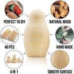 Load image into Gallery viewer, Unfinished Nesting Dolls Lot of 20 Sets by 4 pcs Matryoshka Dolls DIY Gift 80pcs
