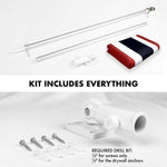Load image into Gallery viewer, G128 Combo Pack: 6 Feet Tangle Free Spinning Flagpole (Silver) Thailand Thai Flag 3x5 ft Printed 150D Brass Grommets (Flag Included) Aluminum Flag Pole