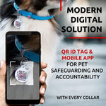 Load image into Gallery viewer, Rolled Leather Dog Collar Padded Small Dogs 21–24 in Neck Blue