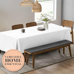 Load image into Gallery viewer, 2 Pack Classic White Tablecloth 90x156 inch for 8 Foot Rectangle Table Polyester
