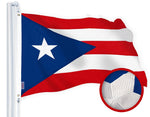 Load image into Gallery viewer, G128 Puerto Rico Puerto Rican Flag  4x6 Ft  StormFlyer Series Embroidered 220GSM Spun Polyester  Embroidered Design, Indoor/Outdoor, Brass Grommets, Heavy Duty, All Weather