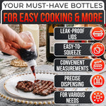 Load image into Gallery viewer, 6 Pack 4oz Small Squeeze Bottles for Liquids – Clear Condiment Squeeze Bottles for Sauces Ketchup Mustard Oil Syrups and Dressings with Measuring Scale – Easy to Use &amp; Leak Proof
