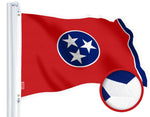 Load image into Gallery viewer, G128 Tennessee TN State Flag  4x6 Ft  StormFlyer Series Embroidered 220GSM Spun Polyester  Embroidered Design, Indoor/Outdoor, Brass Grommets, Heavy Duty, All Weather