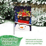 Load image into Gallery viewer, G128 Combo Pack: Garden Flag Stand Black 36 in x 16 in &amp; Garden Flag Winter Decoration Snowman with Festive Evergreen Top Hat 12x18 DoubleSided Blockout Fabric