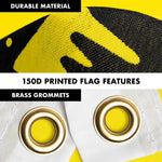 Load image into Gallery viewer, G128 Combo Pack: 6 Ft Tangle Free Spinning Flagpole (Black) &amp; No Step on Snek Cute Cartoon Flag 3x5 Ft Printed 150D Polyester, Brass Grommets (Flag Included) Aluminum Flag Pole