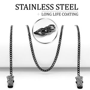 Eyeglass Chains for Women Men Glasses Black Holder NonSlip Silicon Tips 29 inch